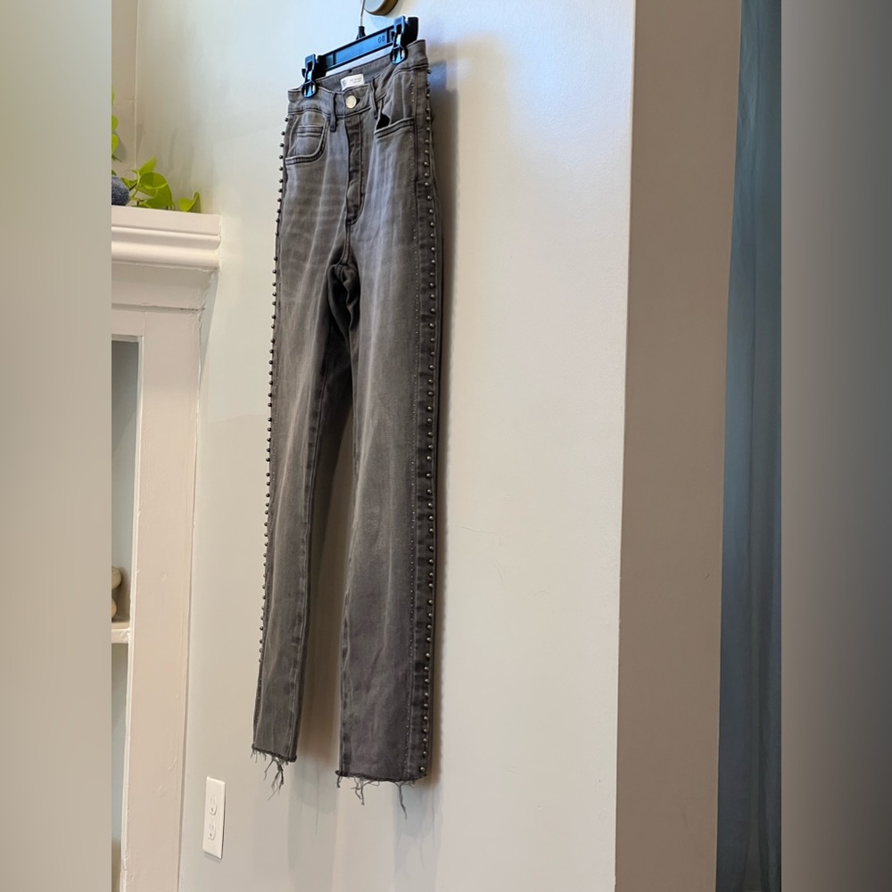 Perfect Condition Zara Studded dark denim jeans